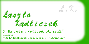 laszlo kadlicsek business card